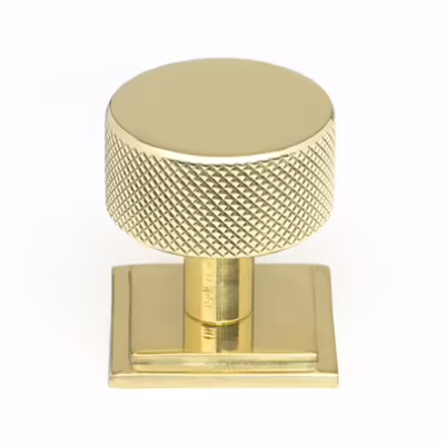 Polished Brass Brompton Cabinet Knob - 32mm (Square)
