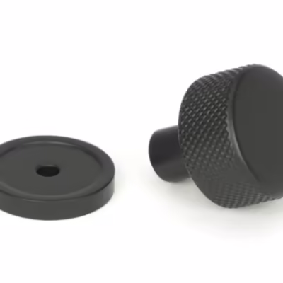 Matt Black Brompton Cabinet Knob - 25mm (Plain) - Image 3