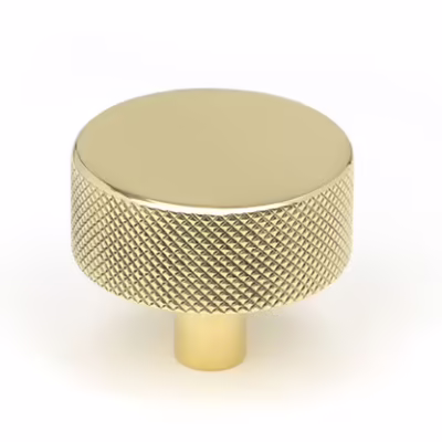 Polished Brass Brompton Cabinet Knob - 38mm (No rose)
