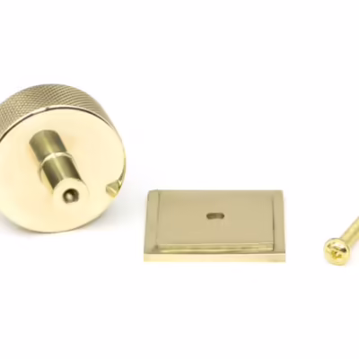 Polished Brass Brompton Cabinet Knob - 38mm (Square) - Image 3