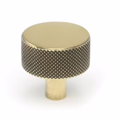 Aged Brass Brompton Cabinet Knob - 32mm (No rose)