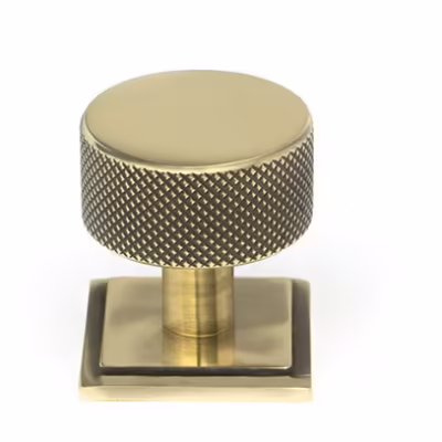 Aged Brass Brompton Cabinet Knob - 32mm (Square)