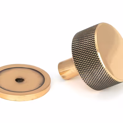 Polished Bronze Brompton Cabinet Knob - 32mm (Plain) - Image 3