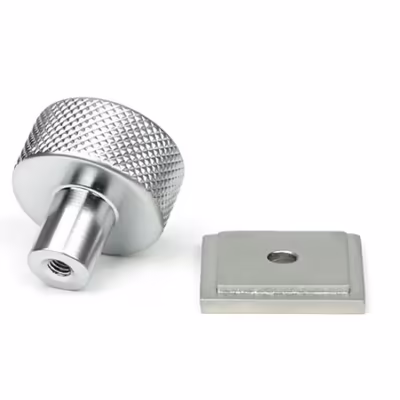 Satin Chrome Brompton Cabinet Knob - 25mm (Square) - Image 3