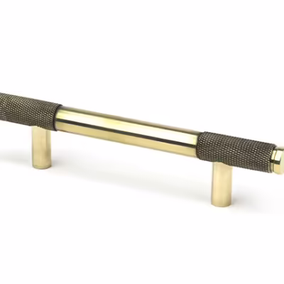 Aged Brass Half Brompton Pull Handle - Small