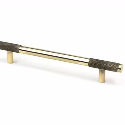 Aged Brass Half Brompton Pull Handle - Medium