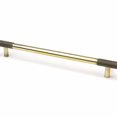 Aged Brass Half Brompton Pull Handle - Large