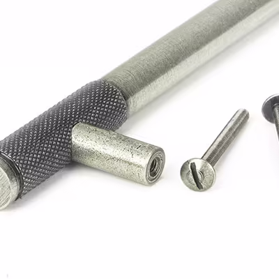 Pewter Half Brompton Pull Handle - Small - Image 3