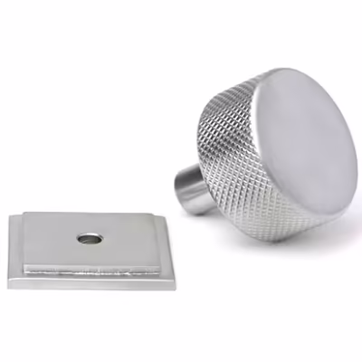 Satin Chrome Brompton Cabinet Knob - 32mm (Square) - Image 3