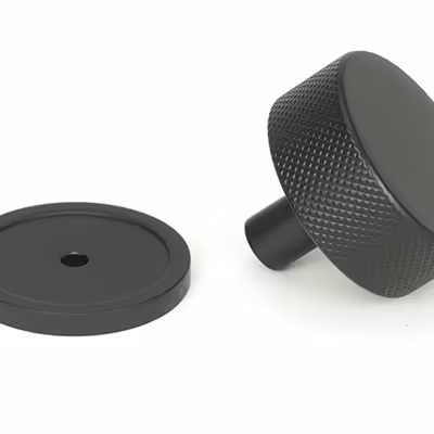 Matt Black Brompton Cabinet Knob - 38mm (Plain) - Image 3