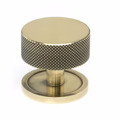 Aged Brass Brompton Cabinet Knob - 38mm (Plain)