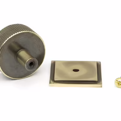 Aged Brass Brompton Cabinet Knob - 38mm (Square) - Image 3