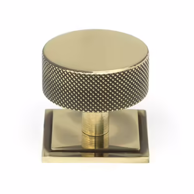 Aged Brass Brompton Cabinet Knob - 38mm (Square)