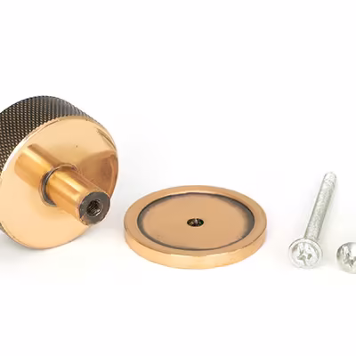 Polished Bronze Brompton Cabinet Knob - 38mm (Plain) - Image 3