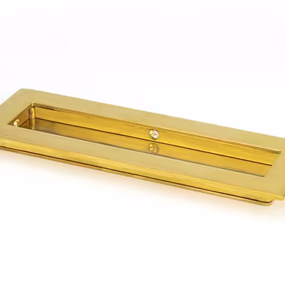 Polished Brass 175mm Plain Rectangular Pull