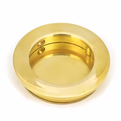 Polished Brass 60mm Plain Round Pull - Image 1