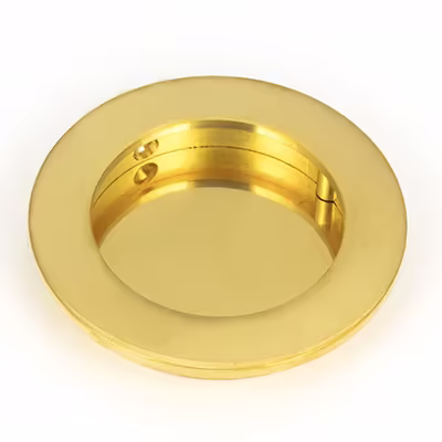 Polished Brass 75mm Plain Round Pull