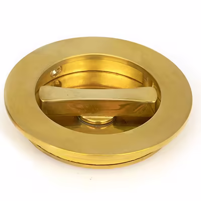 Polished Brass 75mm Plain Round Pull - Privacy Set - Image 3