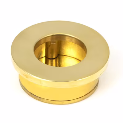 Polished Brass 34mm Round Finger Edge Pull