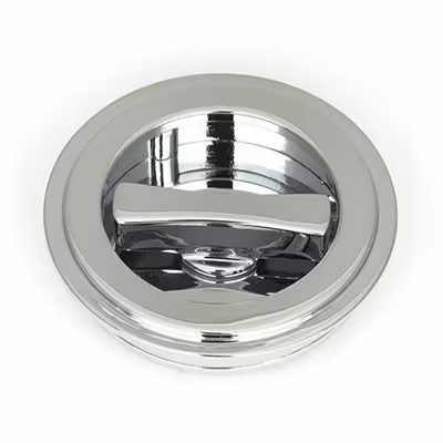 Polished Chrome 60mm Art Deco Round Pull - Privacy Set - Image 3