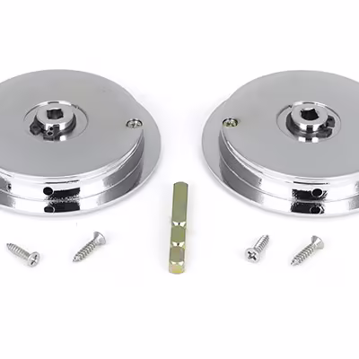 Polished Chrome 75mm Art Deco Round Pull - Privacy Set - Image 3