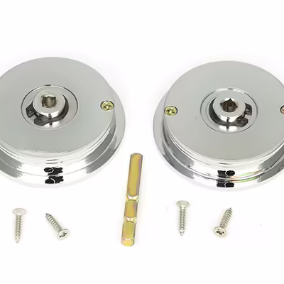 Polished Chrome 60mm Plain Round Pull - Privacy Set - Image 3