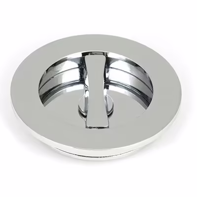Polished Chrome 75mm Plain Round Pull - Privacy Set - Image 2