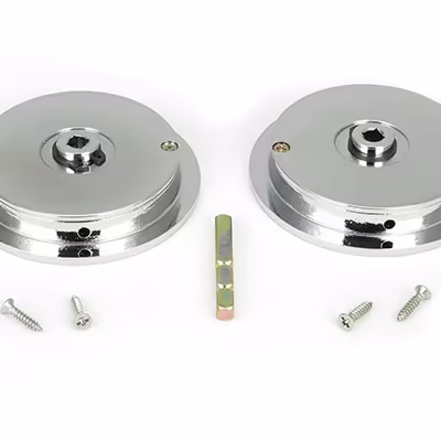 Polished Chrome 75mm Plain Round Pull - Privacy Set - Image 3