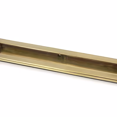 Aged Brass 250mm Art Deco Rectangular Pull - Image 1