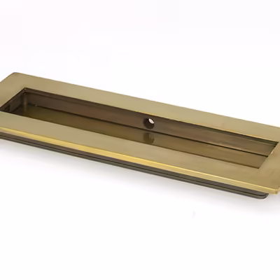 Aged Brass 175mm Plain Rectangular Pull - Image 1