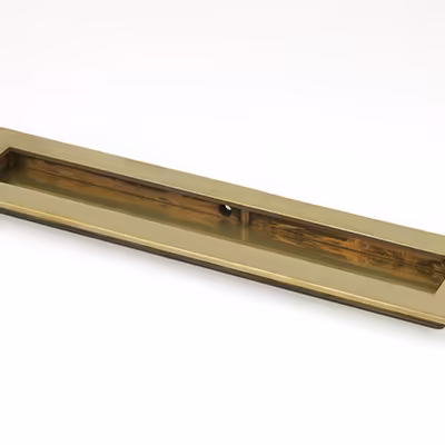 Aged Brass 250mm Plain Rectangular Pull