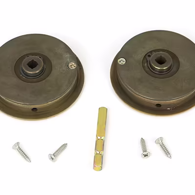 Aged Brass 60mm Art Deco Round Pull - Privacy Set - Image 3