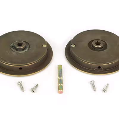 Aged Brass 75mm Plain Round Pull - Privacy Set - Image 3