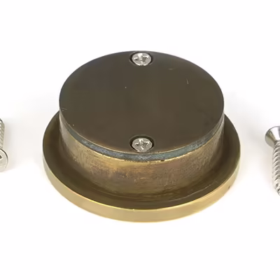 Aged Brass 34mm Round Finger Edge Pull - Image 2