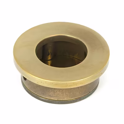 Aged Brass 34mm Round Finger Edge Pull - Image 1