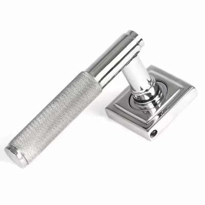 Satin Marine SS (316) Brompton Lever on Rose Set (Square)