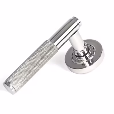 Polished Marine SS (316) Brompton Lever on Rose Set (Plain)