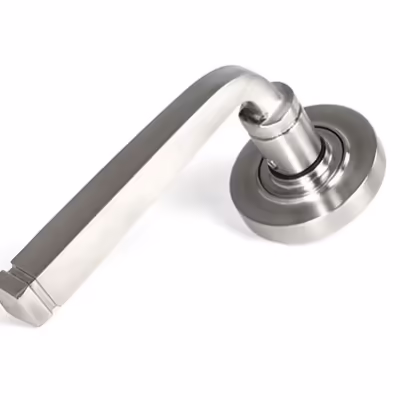 Satin Marine SS (316) Avon Round Lever on Rose Set (Plain)