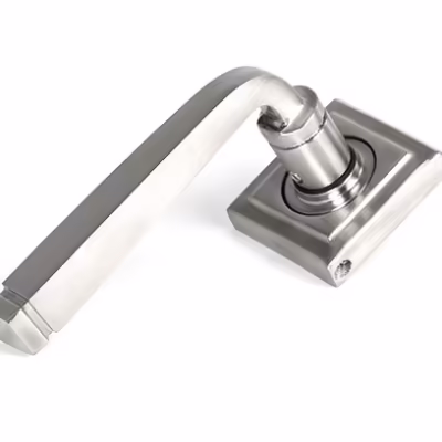 Satin Marine SS (316) Avon Round Lever on Rose Set (Square)