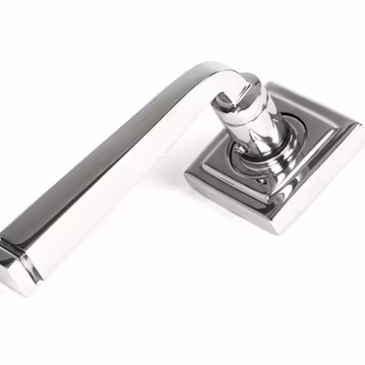 Polished Marine SS (316) Avon Round Lever on Rose Set (Square)