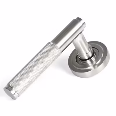 Satin Marine SS (316) Brompton Lever on Rose Set (Art Deco) - Unsprung