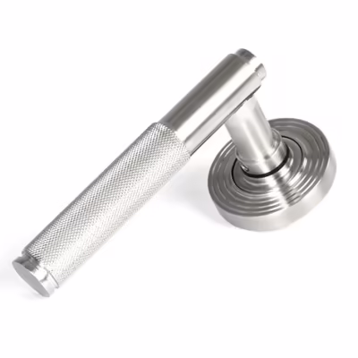 Satin Marine SS (316) Brompton Lever on Rose Set (Beehive) - Unsprung