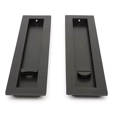 Aged Bronze 250mm Plain Rectangular Pull - Privacy Set - Image 2