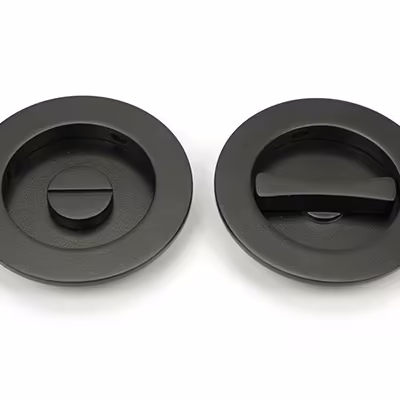 Aged Bronze 75mm Plain Round Pull - Privacy Set