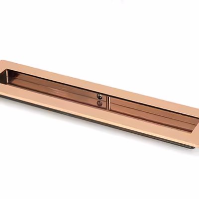 Polished Bronze 250mm Plain Rectangular Pull