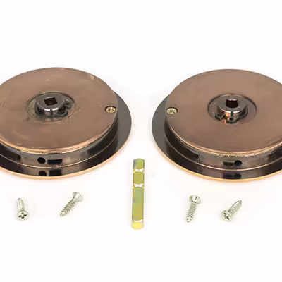 Polished Bronze 75mm Art Deco Round Pull - Privacy Set - Image 3
