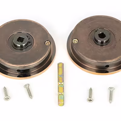 Polished Bronze 60mm Plain Round Pull - Privacy Set - Image 3