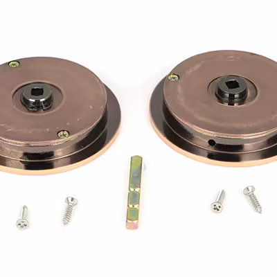 Polished Bronze 75mm Plain Round Pull - Privacy Set - Image 3