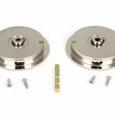 Polished Nickel 75mm Art Deco Round Pull - Privacy Set - Image 3