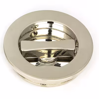 Polished Nickel 60mm Plain Round Pull - Privacy Set - Image 3